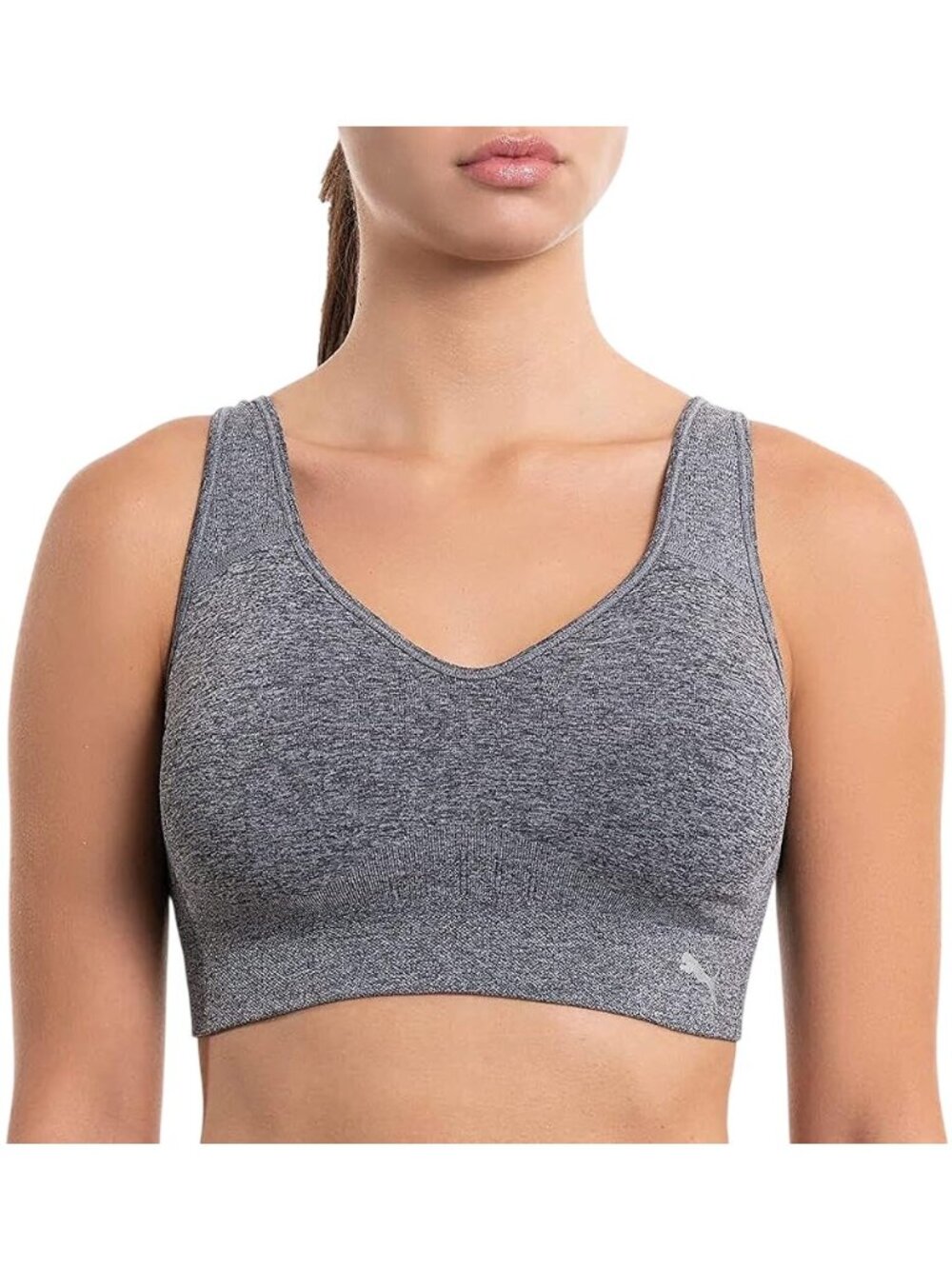 Puma Gray Seamless Sports Bra Gray Workout Gym